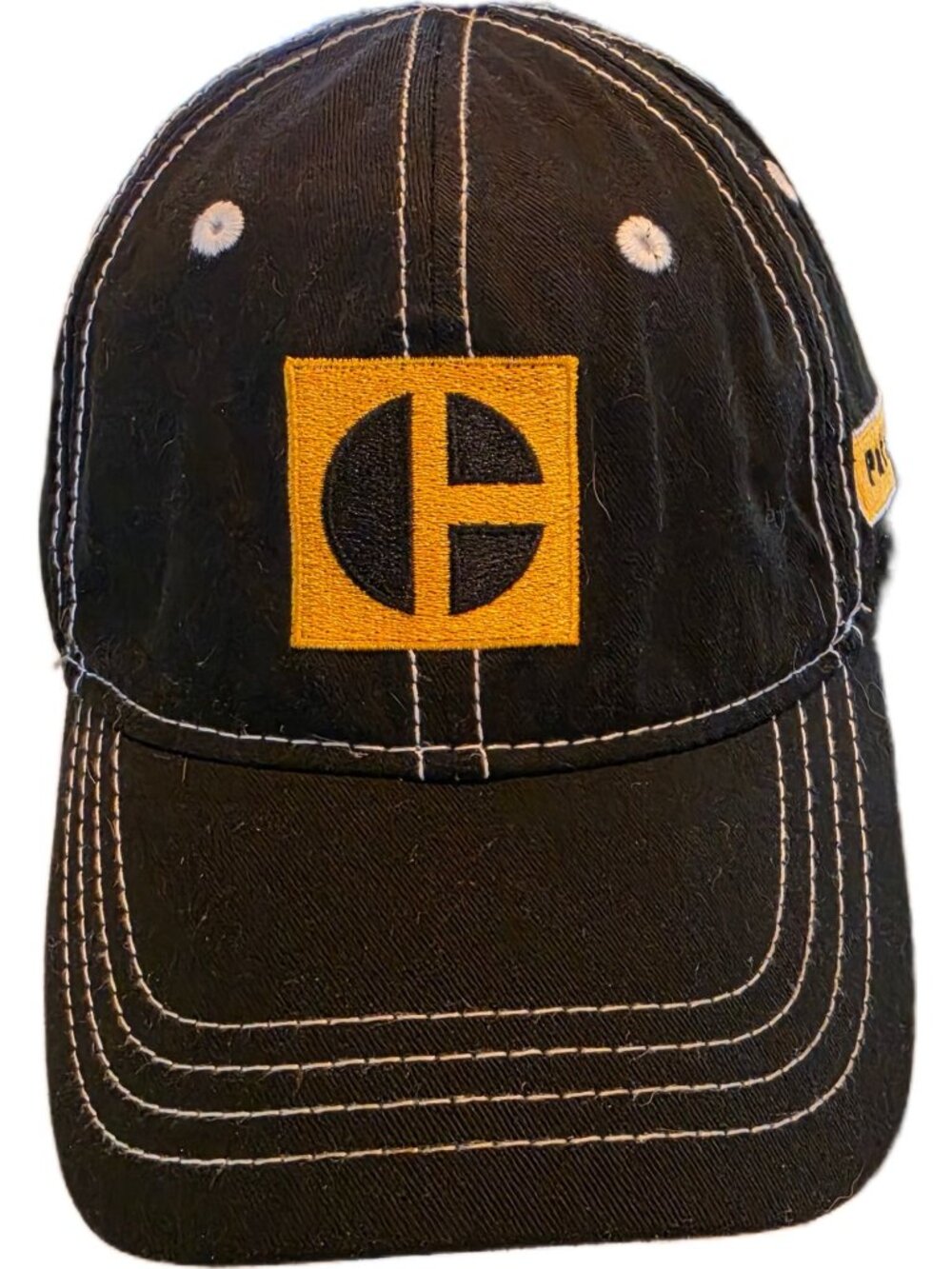 CAT Caterpillar Patten Cat Hat Block C Pacman Twill Strapback Dad Cap EUC